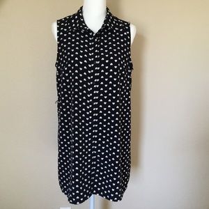 【Forever 21】Heart Dot Sleeveless Long Shirt